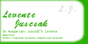 levente juscsak business card